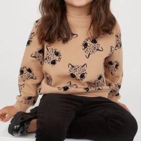 Chandail beige à motifs léopard noir enfant H&M