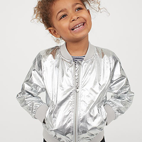 Veste bomber argentée enfant H&M