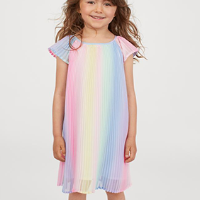 Robe plissée arc-en-ciel enfant H&M