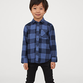 Chemise à carreaux bleu et noir enfant H&M