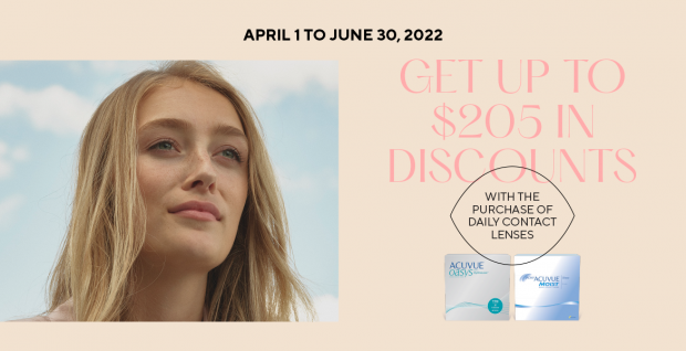 Johnson & Johnson | Save up to $205 with the purchase of daily contact lenses